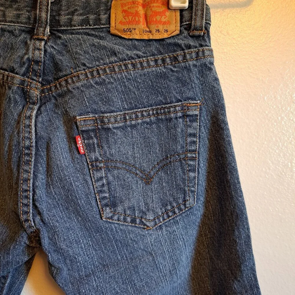 Levi's Youth 505 Regular fit Denim Blue Jeans - Picture 2 of 7